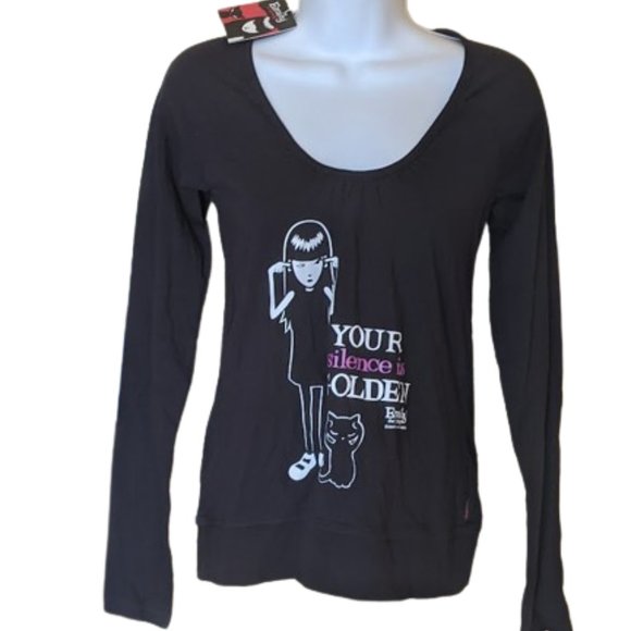 EMILY THE STRANGE 2009 Long Sleeve Shirt Small NEW NWT - Picture 2 of 4